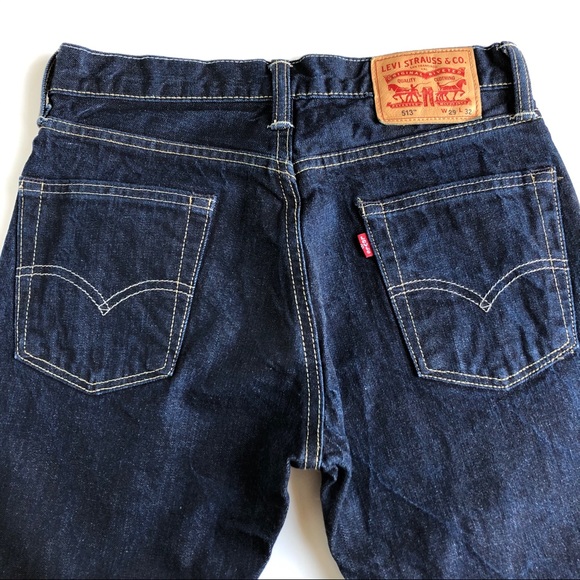 Levi’s 513 Dark Wash Slim Straight Leg Denim Jeans - Picture 11 of 15